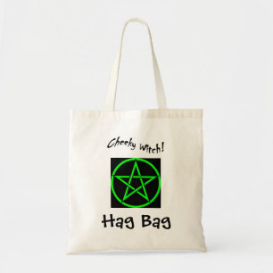 Unverschämte Hexe-Hexen-Tasche - grüner Pentagram Tragetasche