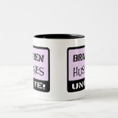 Unverschämte Hussies vereinigen Zweifarbige Tasse (Mittel)