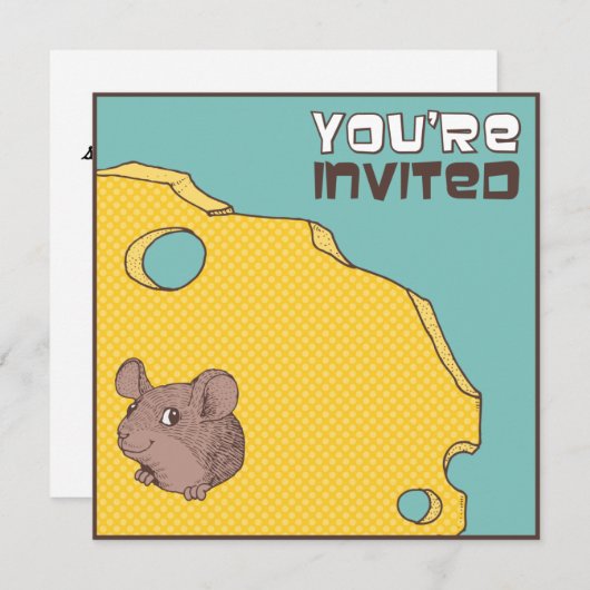Unverschämte Mäusegeburtstags-Party Einladung (Vorne/Hinten)