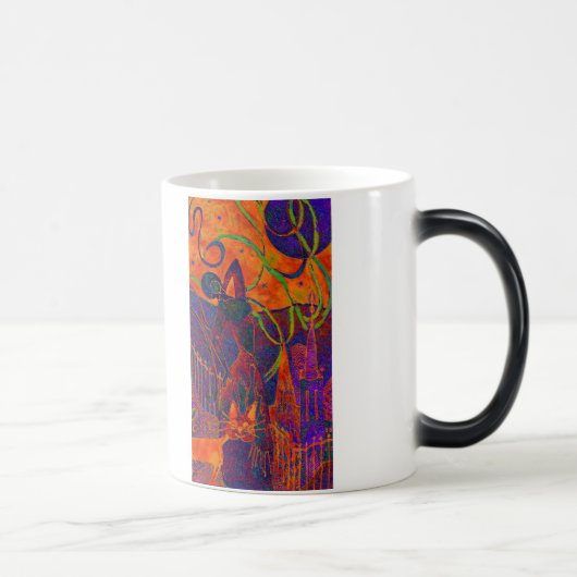 Unverschämte orange Katzen-Tasse Verwandlungstasse (Rechts)