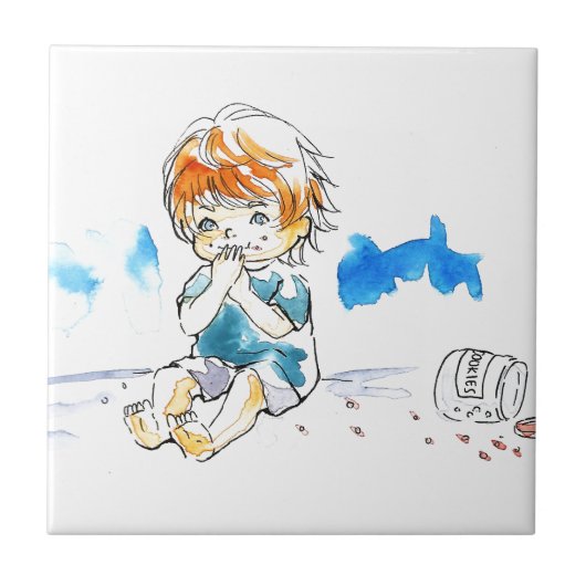 Unverschämte Plätzchen-Esser-Farbe Fliese (Vorderseite)