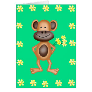 Unverschämter Affe mit Blumen