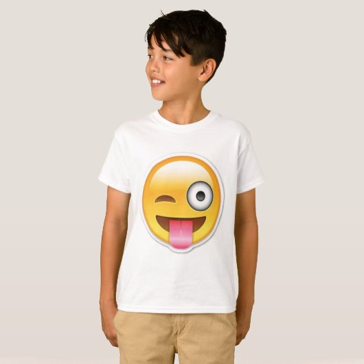 Unverschämter emoji Wink T-Shirt (Vorne ganz)