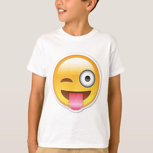 Unverschämter emoji Wink T-Shirt (Vorderseite)