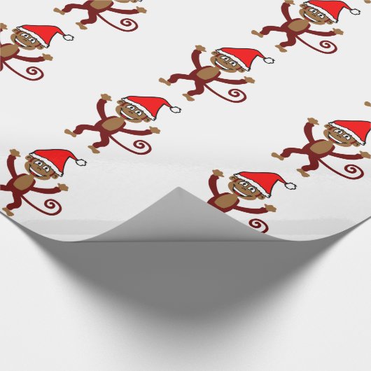Unverschämter Weihnachtsaffe Geschenkpapier (Ecke)