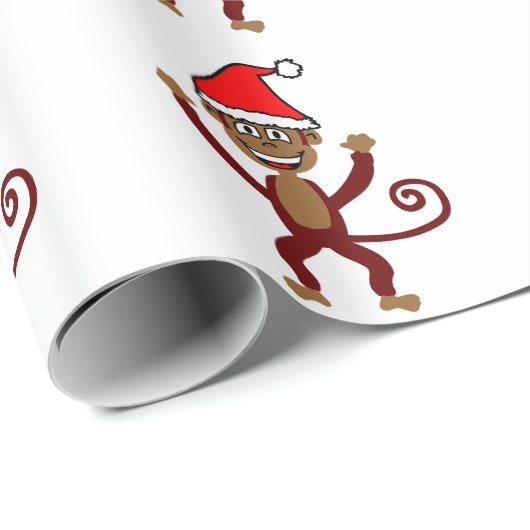 Unverschämter Weihnachtsaffe Geschenkpapier (Rolleneckpunkt)