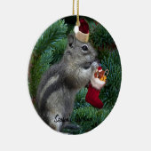 Unverschämter WeihnachtsChipmunk Keramikornament (Rechts)