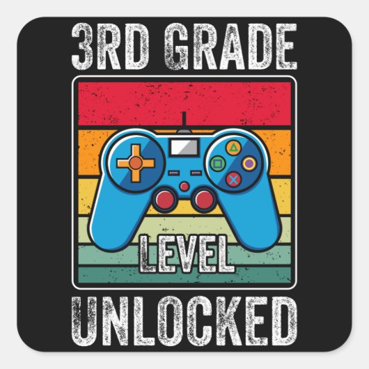 Unverschlossene Kinder der dritten Stufe zurück zu Quadratischer Aufkleber (Vorderseite)