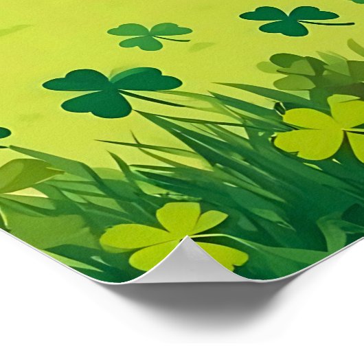 Unverschlossenes Glück: Regenbogenrush & Kleeblatt Poster (Ecke)