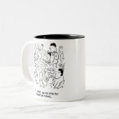 Unverständnis über das Frühstück im Bett Zweifarbige Tasse (Vorderseite Links)