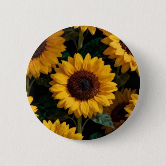 Unverwechselbare Sonnenblumen-Brosche Button (Vorderseite)