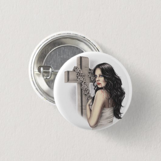 Unverzeihlicher Sünder-Vampirs-Knopf Button (Vorne & Hinten)