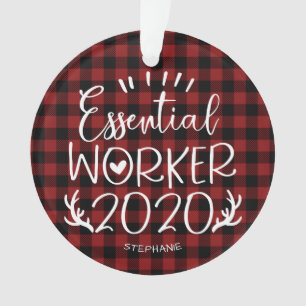 Unverzichtbarer Arbeiter 2020 Covid-Pandemie Weihn Ornament