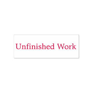 "Unvollendete Arbeit" Selbstbewusste Briefmarke Permastempel