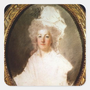 Unvollendetes Portrait von Marie-Antoinette Quadratischer Aufkleber