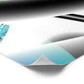 unvollständig | Kunst des blauen und grünen Frakta Poster (Ecke)