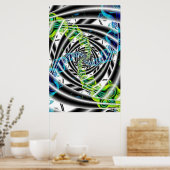 unvollständig | Kunst des blauen und grünen Frakta Poster (Küche)