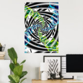 unvollständig | Kunst des blauen und grünen Frakta Poster (Heimbüro)