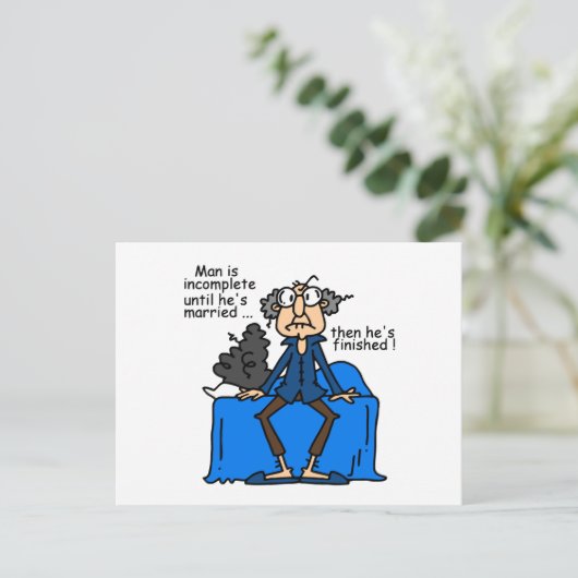 Unvollständiger dann abgeschlossener Spaß Postkarte (Stehend Vorderseite)