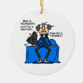 Unvollständiger dann fertiger Heirat-Spaß Keramik Ornament (Vorne)