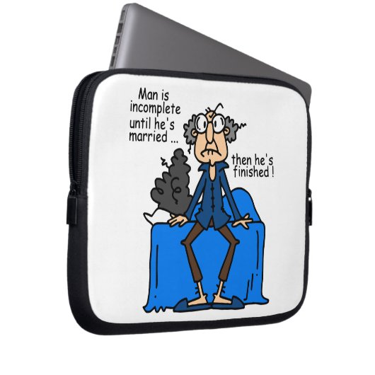 Unvollständiger dann fertiger Heirat-Spaß Laptopschutzhülle (Vorne Rechts)