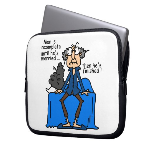 Unvollständiger dann fertiger Heirat-Spaß Laptopschutzhülle (Vorderseite Links)
