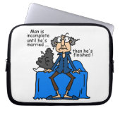 Unvollständiger dann fertiger Heirat-Spaß Laptopschutzhülle (Vorderseite)