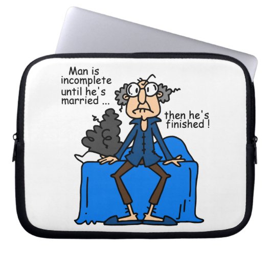 Unvollständiger dann fertiger Heirat-Spaß Laptopschutzhülle (Vorderseite)