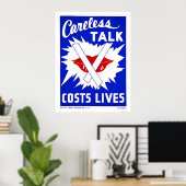 Unvorsichtige Gesprächskosten leben 1943 WPA Poster (Heimbüro)