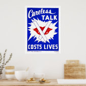 Unvorsichtige Gesprächskosten leben 1943 WPA Poster (Küche)