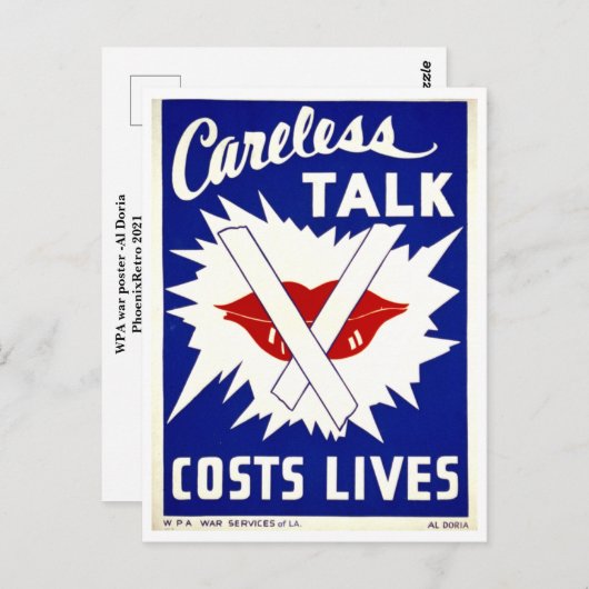 Unvorsichtiger Vortrag Postkarte (Vorne/Hinten)