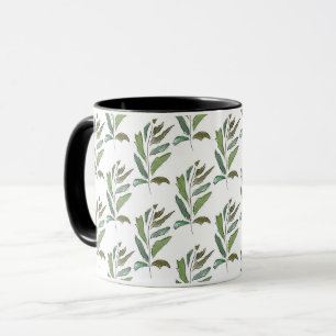 Unvorsichtiger Zweig in Pastellfarben auf Weiß. Tasse