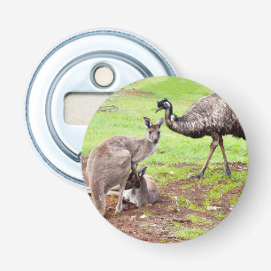 "Unwahrscheinliche Pals: The Kangaroo and Emu Frie Flaschenöffner