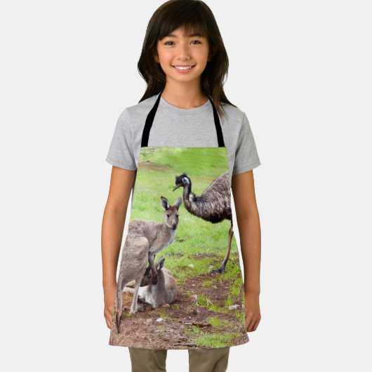"Unwahrscheinliche Pals: The Kangaroo and Emu Frie Schürze (Insitu)