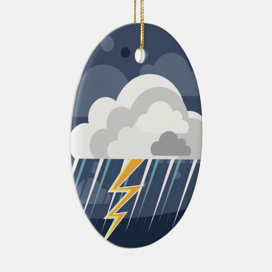 Unwetter-Sturm-Ikone Keramik Ornament (Rechts)