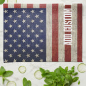 Unwetterte, beängstigende amerikanische Flagge Geschirrtuch (Gefaltet)