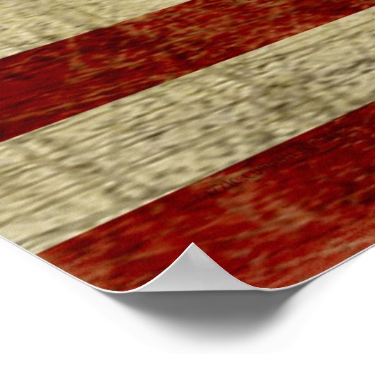 Unwetterte, beängstigende amerikanische Flagge Poster (Ecke)