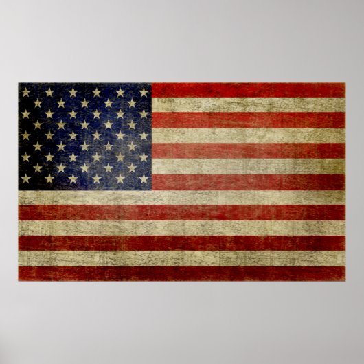 Unwetterte, beängstigende amerikanische Flagge Poster (Vorne)