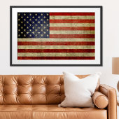 Unwetterte, beängstigende amerikanische Flagge Poster