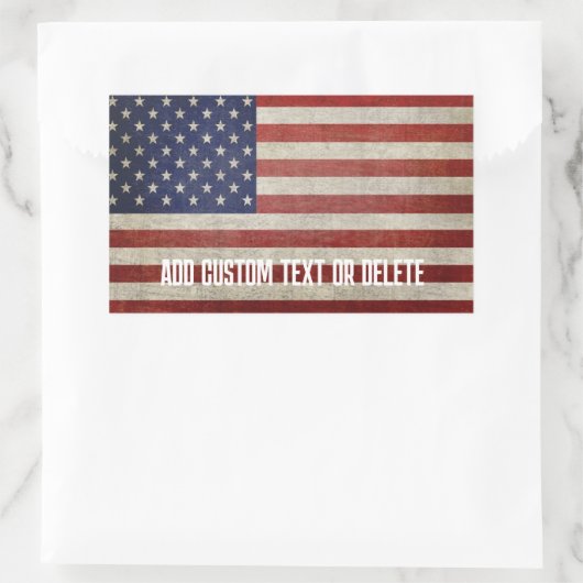 Unwetterte, beängstigende amerikanische Flagge Rechteckiger Aufkleber (Tasche)