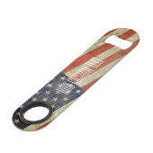 Unwetterte, beängstigende amerikanische Flagge Speedflaschenöffner (Vorderseite Schrägansicht)