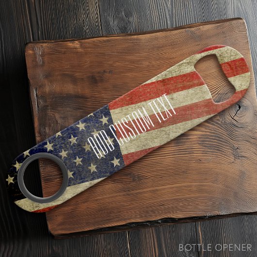 Unwetterte, beängstigende amerikanische Flagge Speedflaschenöffner