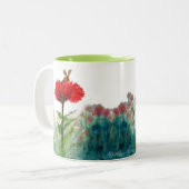 "Unwiderstehlich." Hummelbiene gezeichnet zu einem Zweifarbige Tasse (Vorderseite Links)