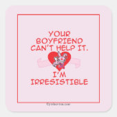 unwiderstehlich quadratischer aufkleber (Vorderseite)