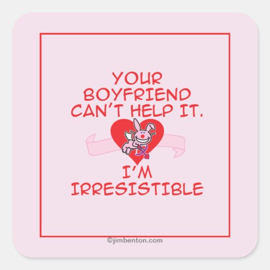 unwiderstehlich quadratischer aufkleber (Vorderseite)