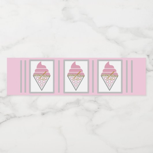 Unwiderstehliche Eis Creme Water Flaschen Etikette Wasserflaschenetikett (Einzelnes Label)