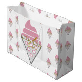 Unwiderstehliche Eiscreme-Geschenktasche von Adiel Große Geschenktüte (Vorderseite Schrägansicht)