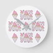 Unwiderstehliche Eiscreme Runde Wanduhr (Vorderseite)