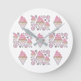 Unwiderstehliche Eiscreme Runde Wanduhr