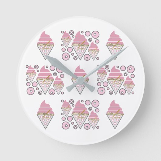 Unwiderstehliche Eiscreme Runde Wanduhr (Vorderseite)